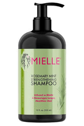 Mielle Organics Rosemary Mint Strengthening Shampoo Infused with Biotin, Cleanses and Helps Strengthen Weak and Brittle Hair, 12 Ounces