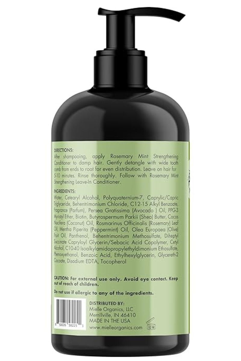 Mielle Organics Rosemary Mint Strengthening Conditioner with Biotin, 12 Ounce