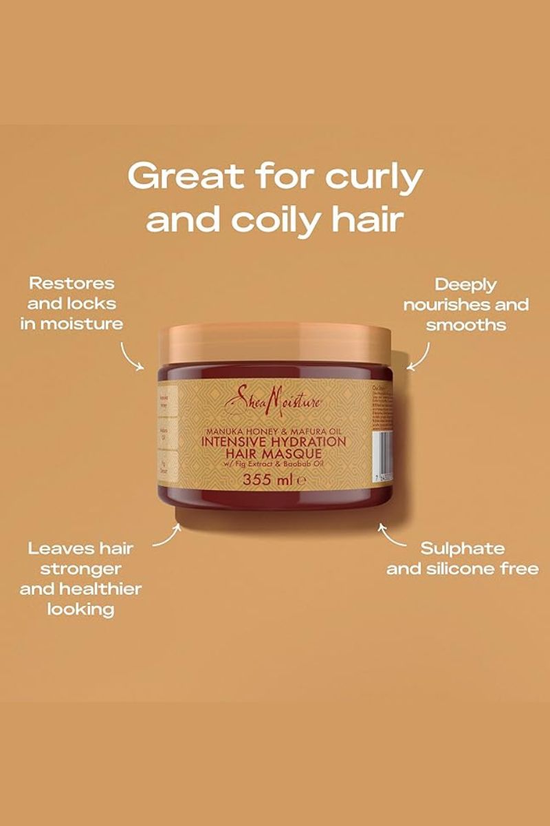 SheaMoisture Super Hydrating Mask, Manuka Honey & Mafura Oil, for Very Dry and Damaged Hair, Intensively Nourishes and Moisturizes 355ml